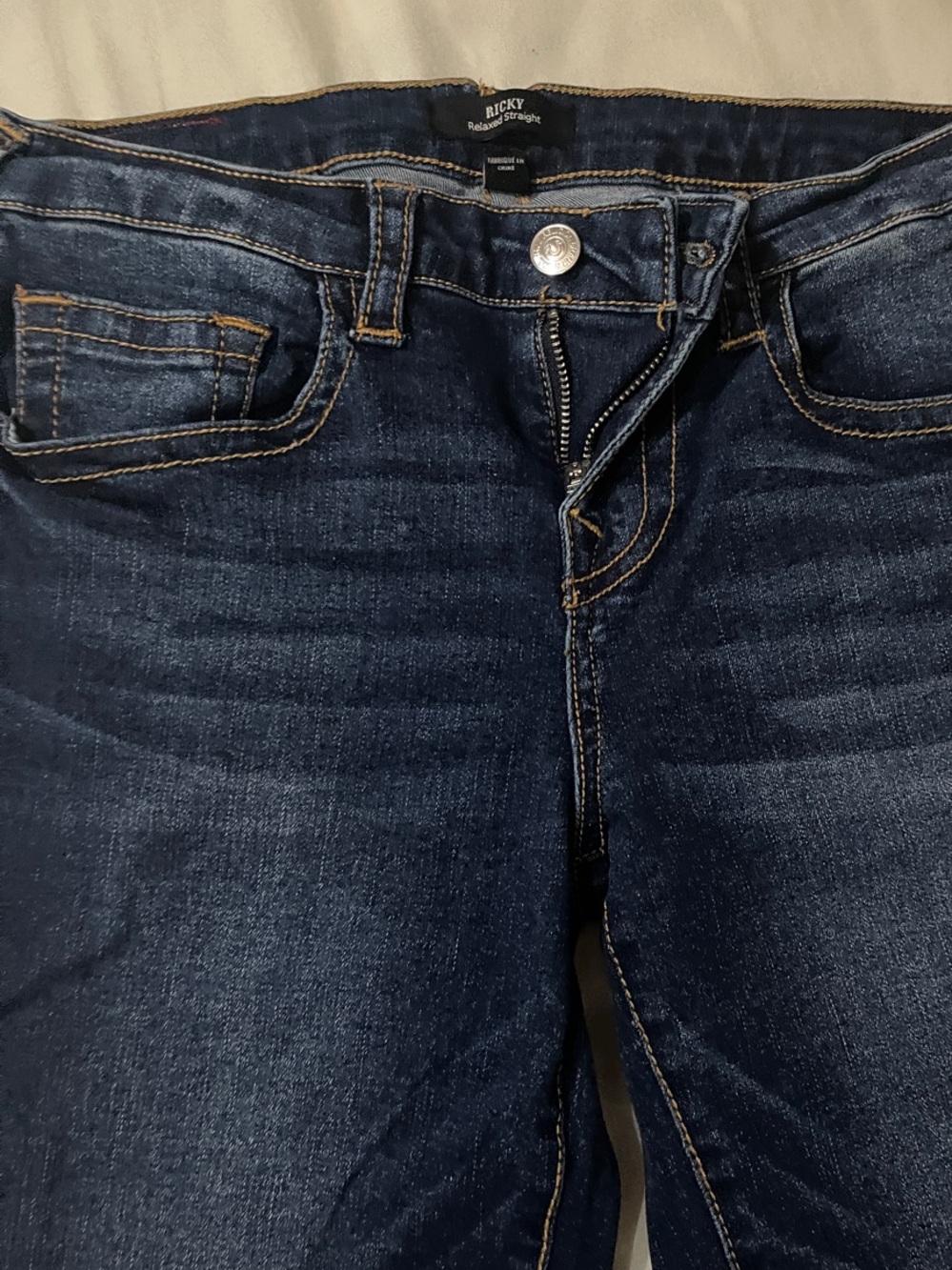 True Religion Dark Blue Kids Jeans with Contrast Stitching